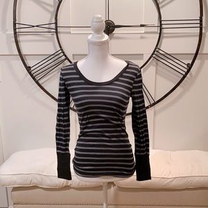 Grey and Black Long Sleeved Shirt